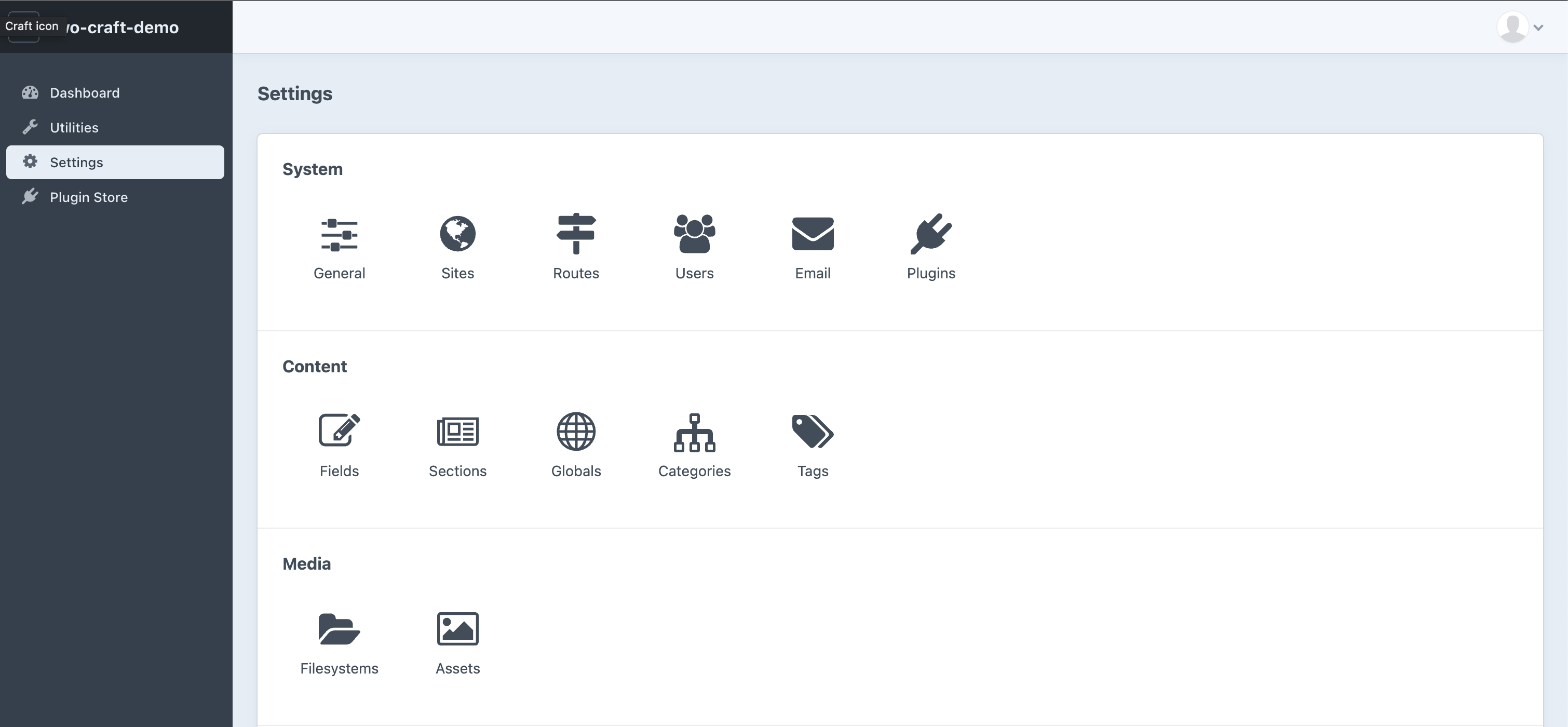 Admin settings