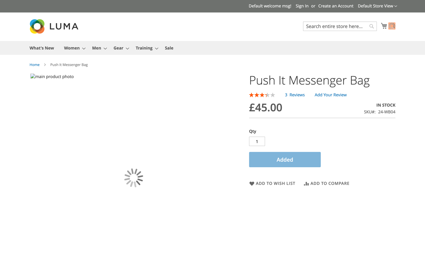 Storefront product page