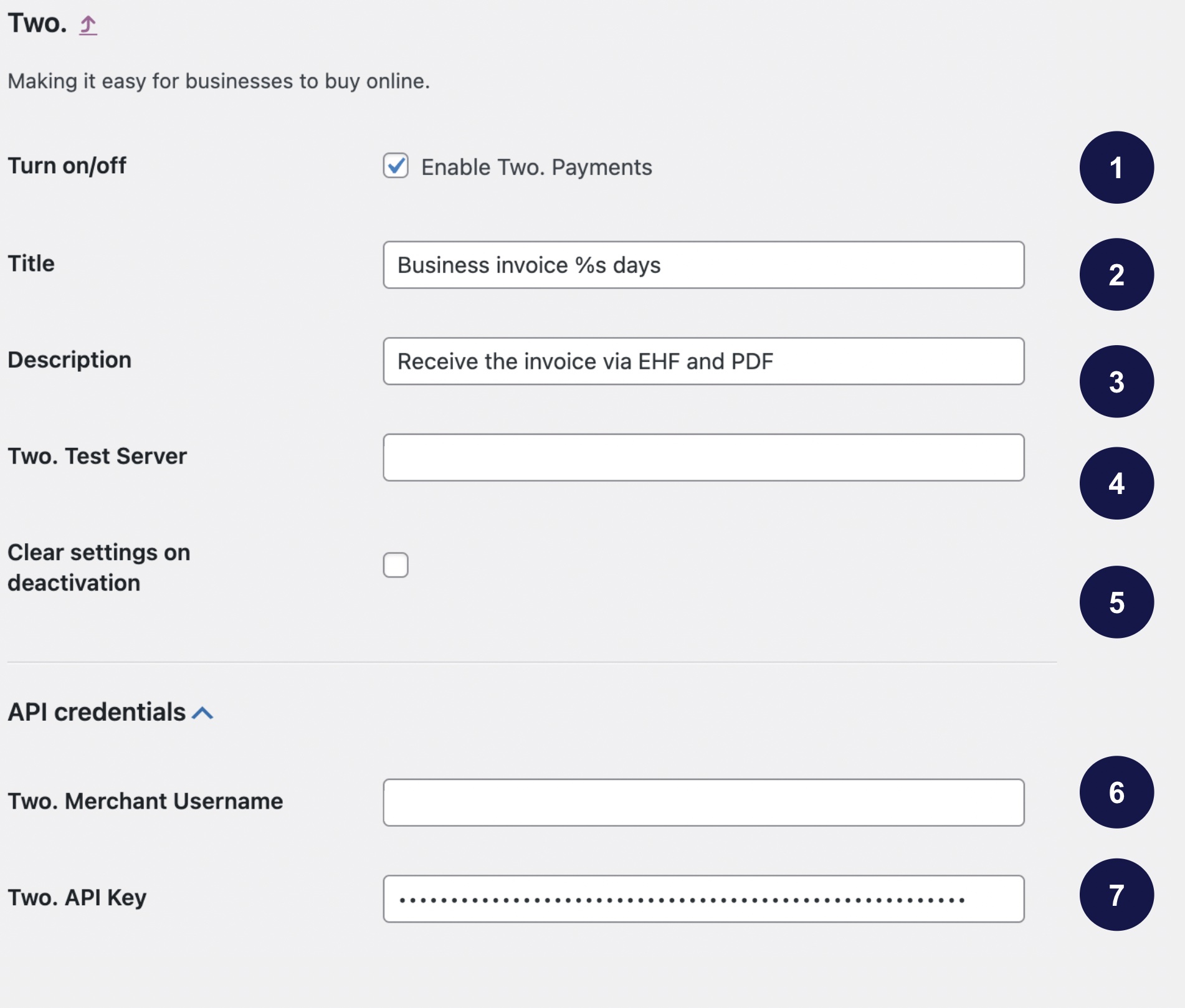 API credentials