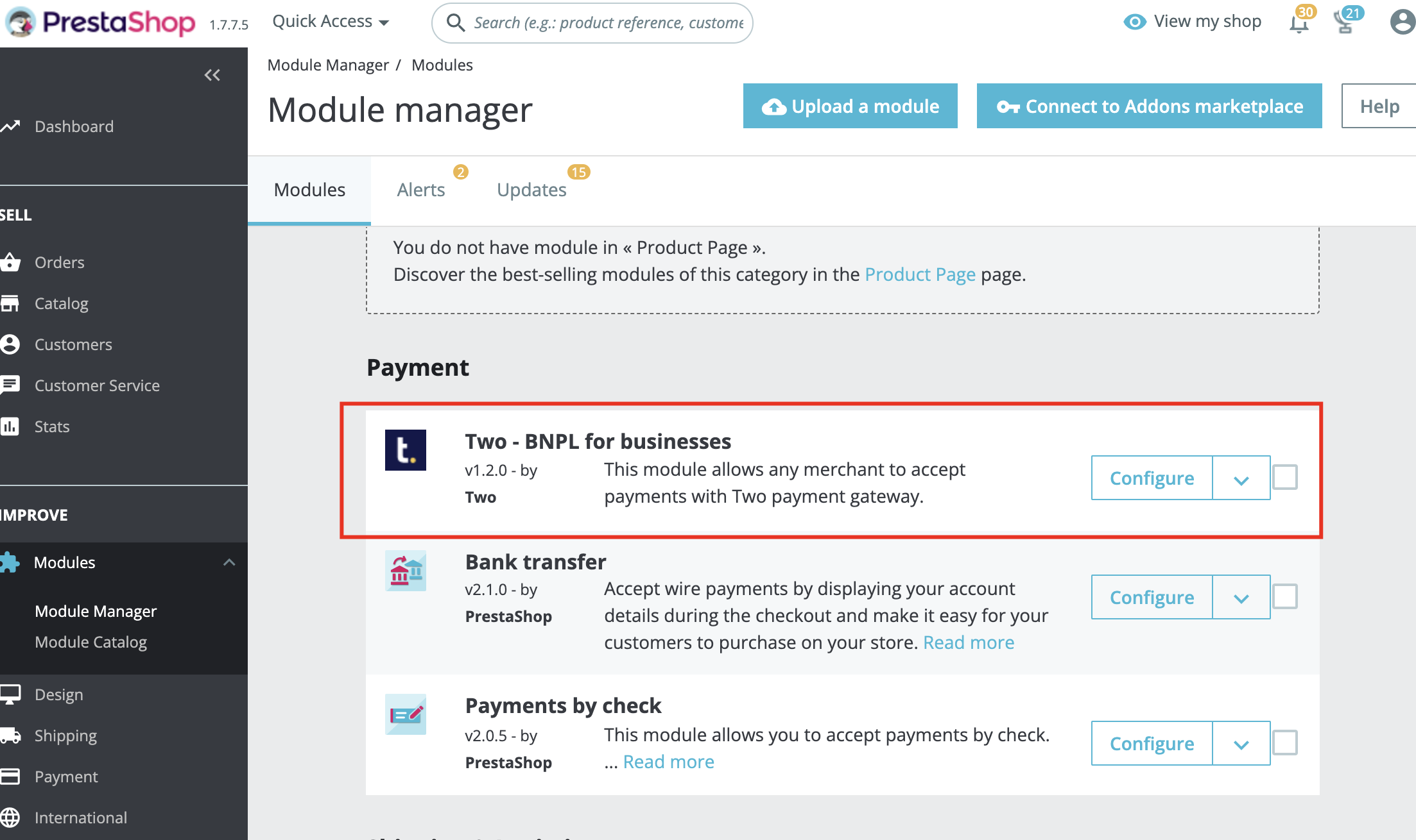 PrestaShop installation