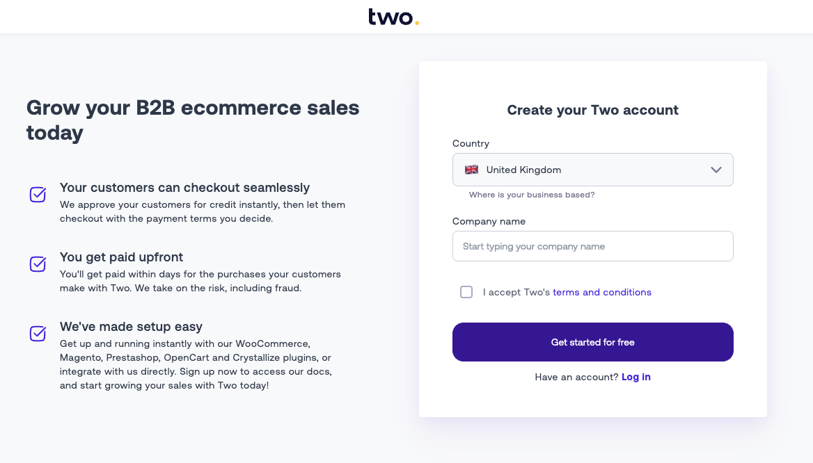 Merchant Portal Signup Page