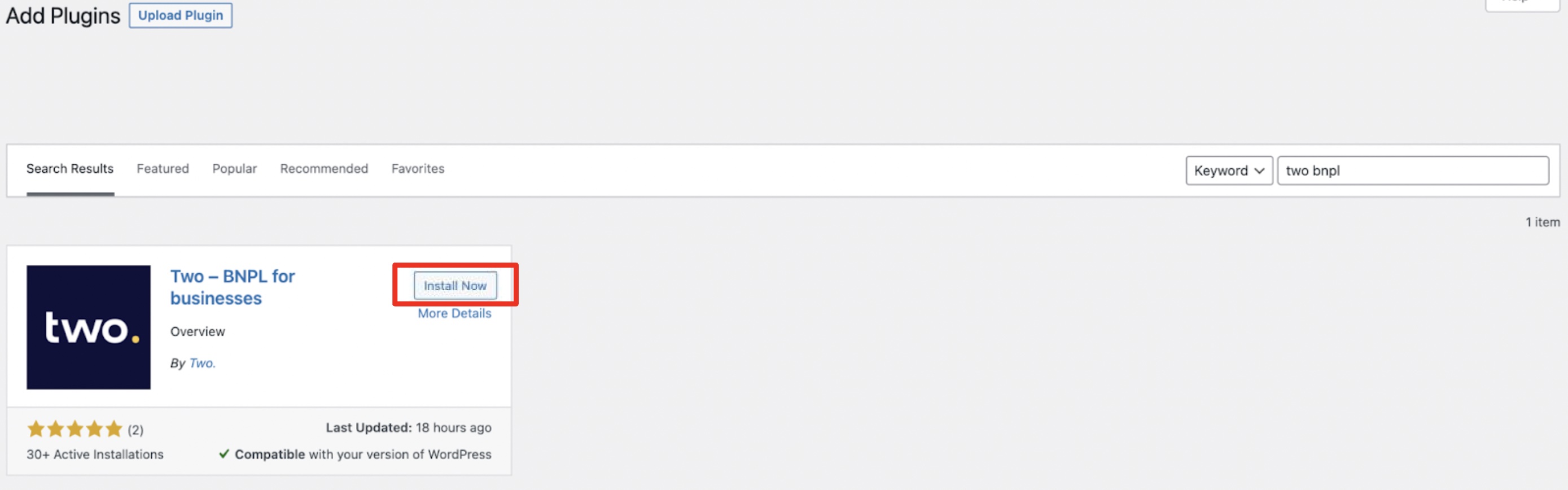 Search for Two plugin