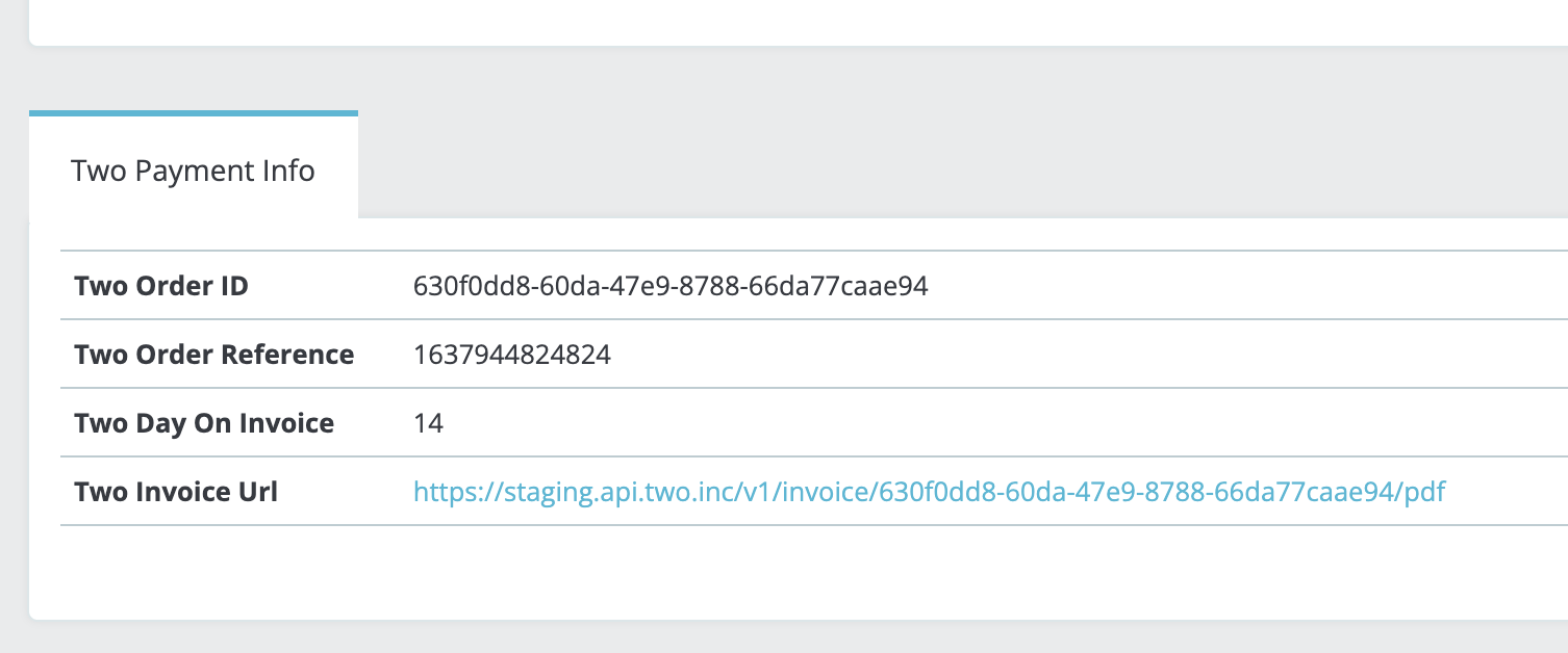 Screenshot of Two merchant order confirmation